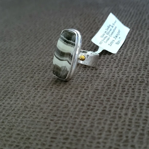 ✨️HP✨️ Shivam Zebra🦓 Jasper Statement Ring💍 - NWT - Picture 12 of 16